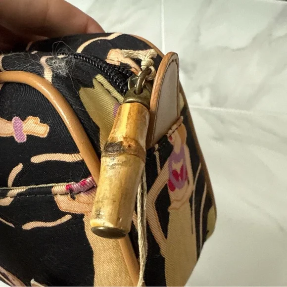 Tommy Bahama Waikiki Hawaiian Hula Mini Clutch Bamboo Zipper Toiletry Bag NEW - Picture 6 of 8